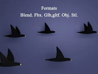 Animated Game Ready Birds Pack Low-poly 3D model