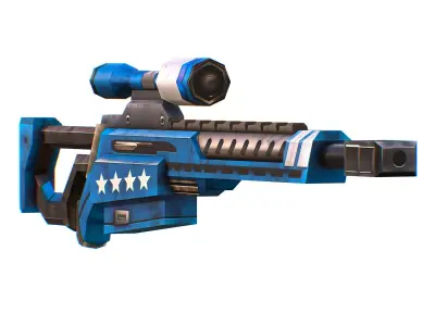 LowPoly Cartoon Sci-Fi Sniper Rifle Future Low-poly 3D model