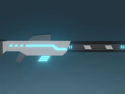 Low Poly Sci Fi Gun Weapon Set Low-poly 3D model