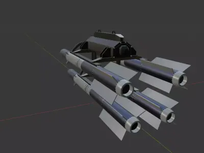 Scalpal-Hydra 70mm Rocket System Low-poly 3D model