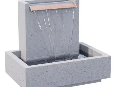 Concrete Falling Water Fountain 3D model