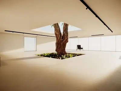 VR Game Hub Lobby 4k Baked Max and Scene Low-poly 3D model
