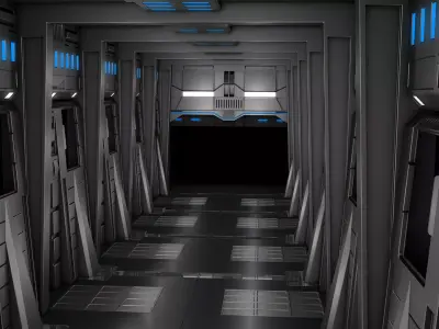 Sci Fi Corridor 3D model 181