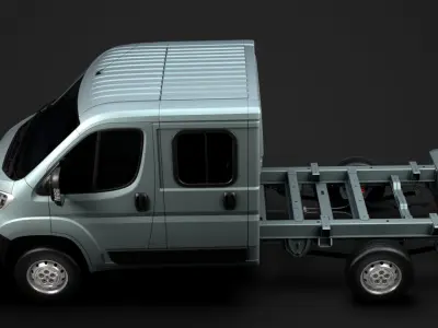 Peugeot Boxer Manager Chassis Truck Crew Cab 3450 WB 2020 3D model