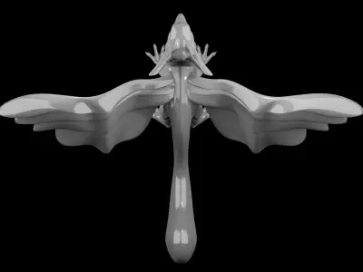 Lowpoly Gryphon dragonfly Low-poly 3D model