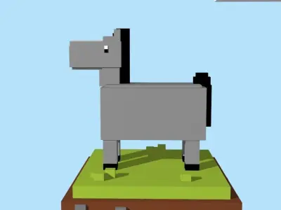 VOXEL HORSE - MODEL 4 Low-poly 3D model