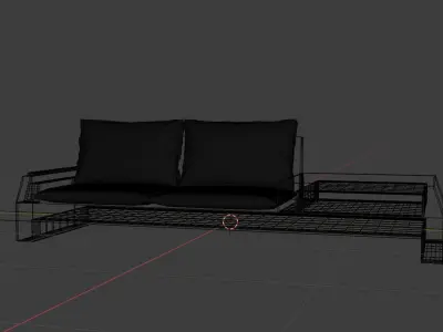 wood and leather BENCH SOFA by TWIG Free 3D model