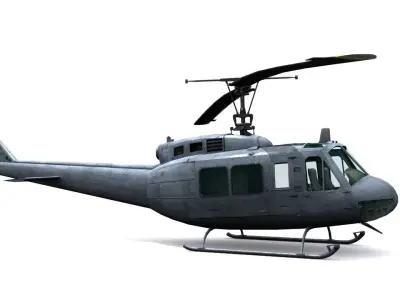 Helicopter UH 1 Low-poly 3D model