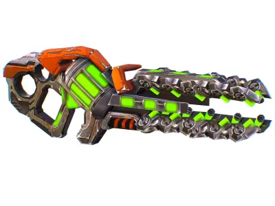 Assault heavy machine gun cannon naff barrel blaster laser arms Low-poly 3D model