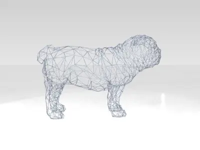 Bulldog Wireframe 3D model