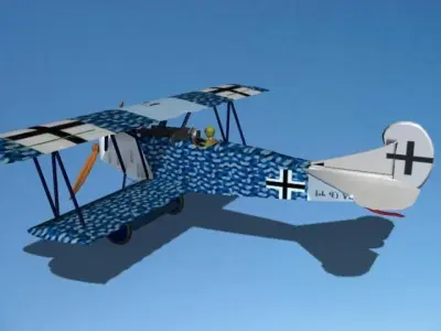Fokker DVII Toy Plane 2 3D model