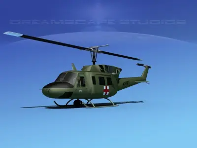 Bell UH-1N Armi Medevac 3D model