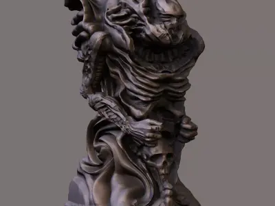 Gigeresqe statue of skeleton 3D print model
