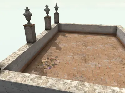 Old High-Quality 3D Colonial House Low-poly 3D model