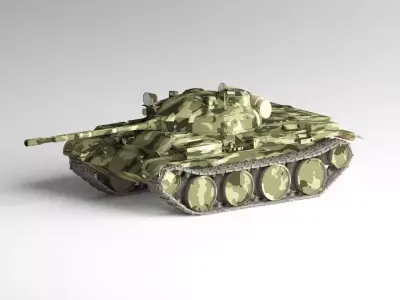T-62A Medium Tank Low-poly 3D model