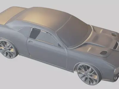 Classic American Muscle Car Low-poly 3D model
