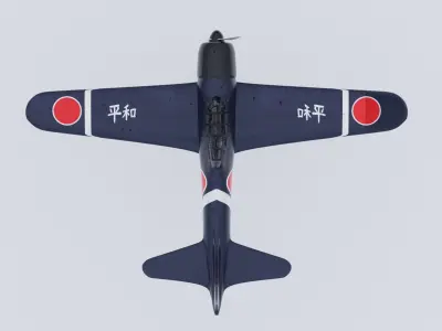 A6M0 - WW2 Japanese Plane  3D model