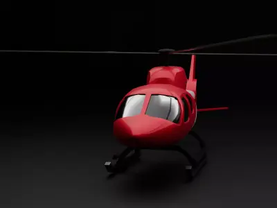 Low Poly Helicopter Game Ready flying vehicle FBX OBJ Low-poly 3D model