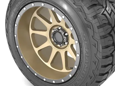 OFF ROAD WHEEL AND TIRE 14 3D model
