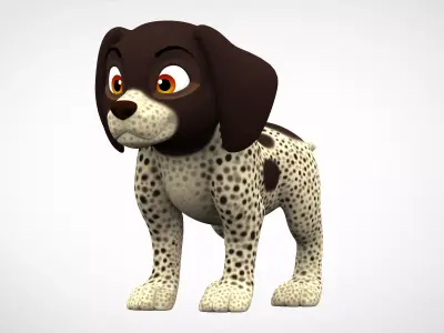 German Shorthaired Pointer Puppy Low-poly 3D model