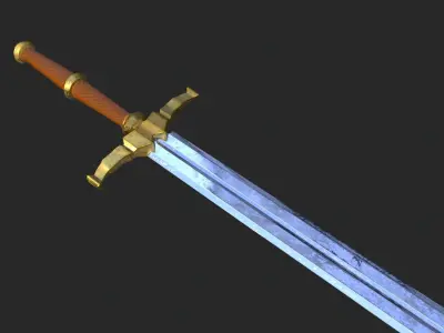 Elegant Sword  Game ready 3d model PBR Low-poly  Low-poly 3D model