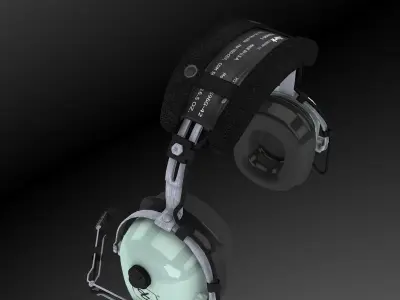David Clark H10-36 Pilots headset Low-poly 3D model