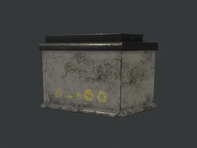 Car Battery - Dirty Graffitied Low-poly 3D model