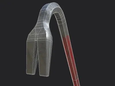 Crowbar hook Low-poly 3D model