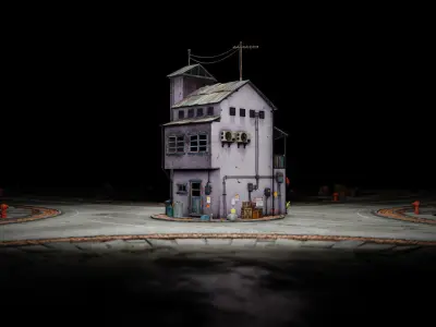 ASIAN URBAN BUILDING HONGKONG 04 Low-poly 3D model