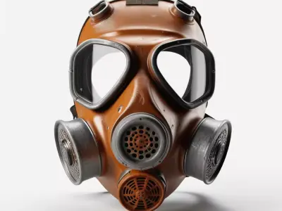 Vintage Military Gas Mask PBR 3D model