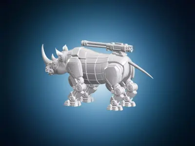 Mecha Rhino 3D Print Model 3D print model