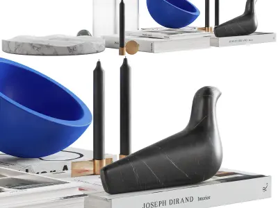 076 Living decor set BLUE PAWSON 00 3D model