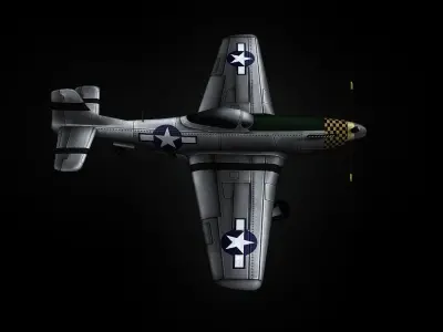 P-51 Mustang Low-poly 3D model