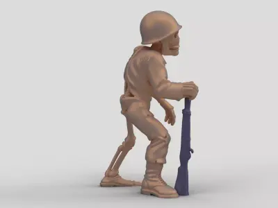 Skeleton Soldier Halloween Decor 3D print model