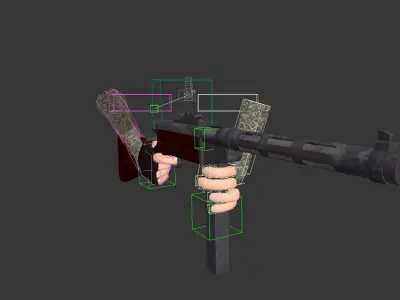 Suomi-konepistooli gun with wooden handle Low-poly 3D model