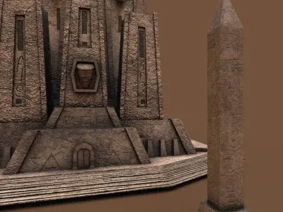 Ancient Desert Fortress - Low Poly Architecture Low-poly 3D model