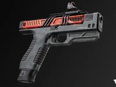 Cyberpunk Handguns Low-poly 3D model