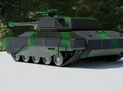 War Cyber Tank Genn-01 concept blender Low-poly 3D model