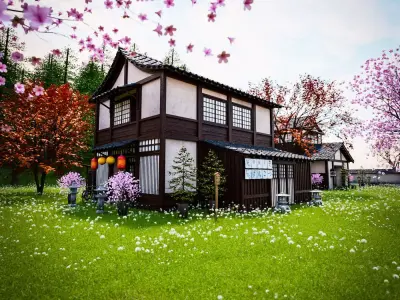 JAPAN TRADITIONAL BUILDING 003 Low-poly 3D model