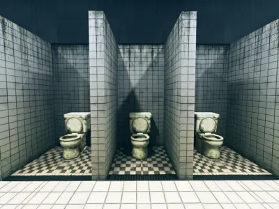3D Scene of Public Bathroom 3D model