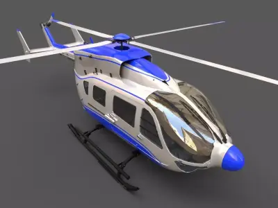 EC145 Helicopter Low-poly 3D model