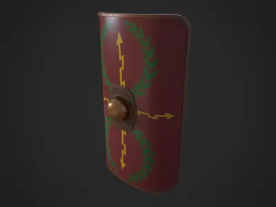 Roman Shield Scutum Low-poly 3D model