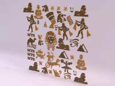 Egyptian Symbols - 029 Low-poly 3D model