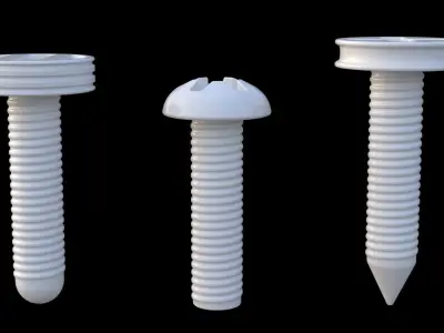 Screws three plastic 3D model
