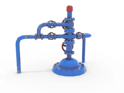 Oil Pumpjack Wellhead 1 Low-poly 3D model