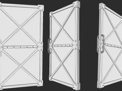 Steel Door Low-poly 3D model