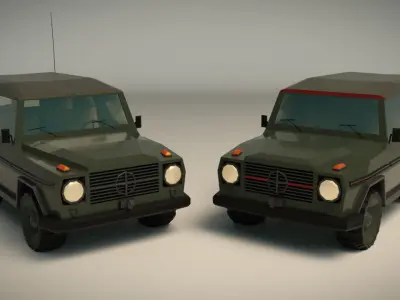 Low Poly Military Jeep 02 Low-poly 3D model