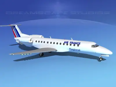 Embraer ERJ-135 Air France Reg 3D model