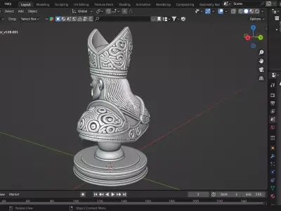 Medieval Bishop Chess Piece 3D print model