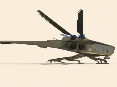Ornithopter futuristic helicopter with two propellers 3D model